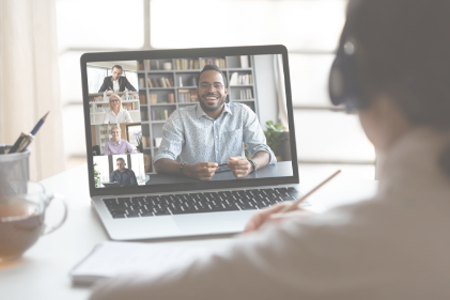 laptop virtual meeting