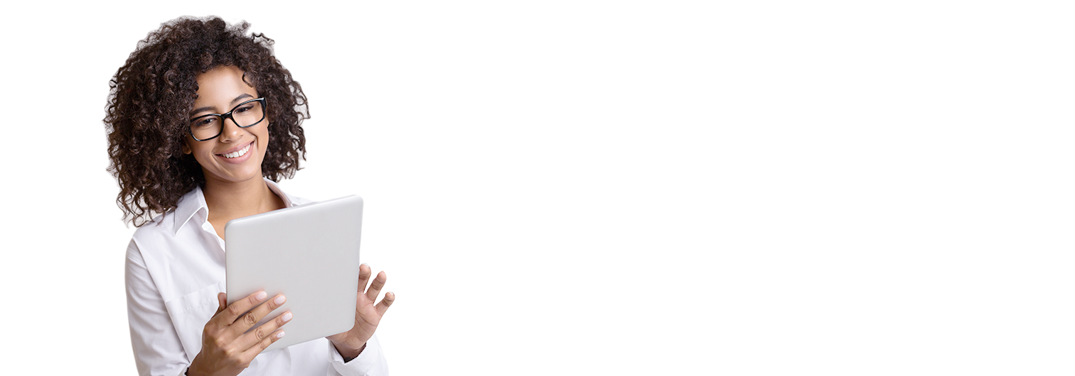 person looking at a tablet